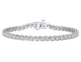 2.75 Carat (ctw) Lab-Created Moissanite S-Link Tennis Bracelet in Sterling Silver